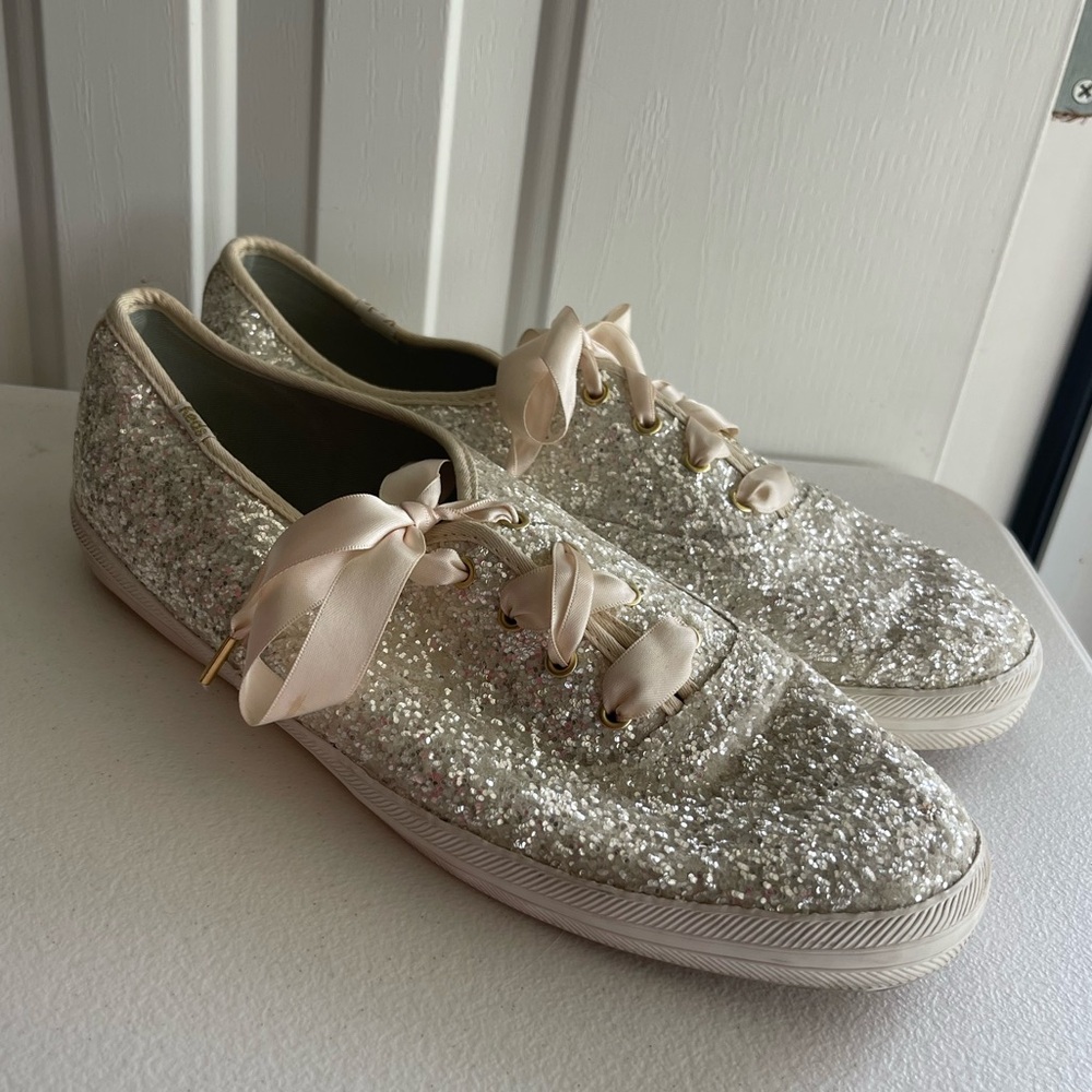Keds Glitter Sneakers - Silver and Cream